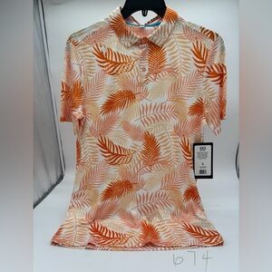RBX golf men’s polo NWT Sz small Hawaiian orange print‎
